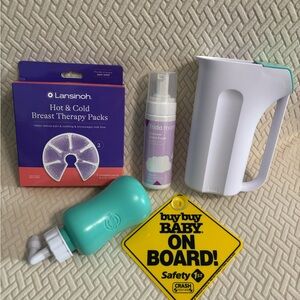 Frida mom relief foam, bath cup, Lansinoh hot/cold therapy + more